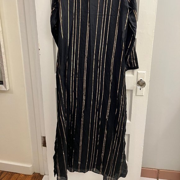 BCBGMaxAzria Black and Brown Striped Maxi Dress - Picture 7 of 9